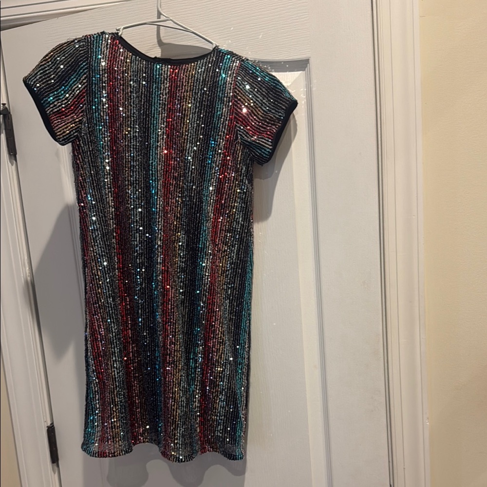 Nordstrom Girls Multicolor, Black and Red Sequin Sheath Dress